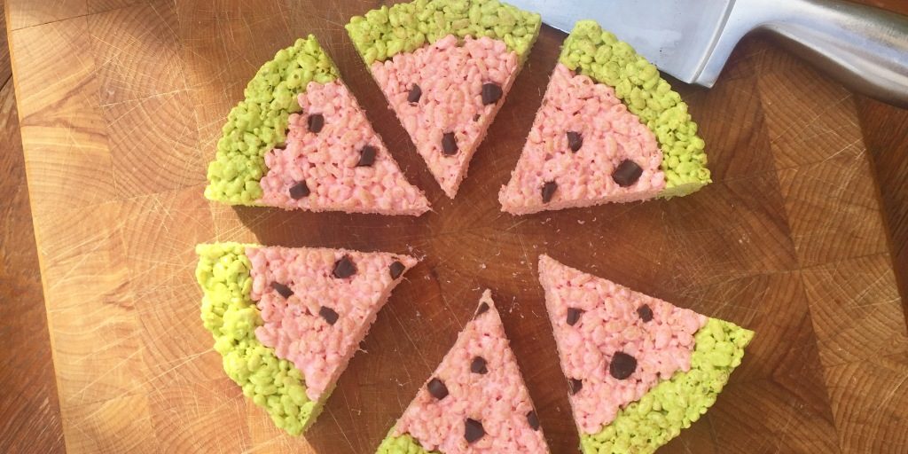 Watermelon Rice Crispy Treats